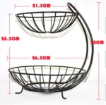 Μεταλλική Φρουτιέρα Nuera Δύο Επιπέδων Μαύρη 27x32cm