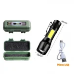 Mini Αδιάβροχος Φακός LED Τσέπης 82601 Zoom 200LM USB Υψηλής Φωτεινότητας - Power Style Waterproof