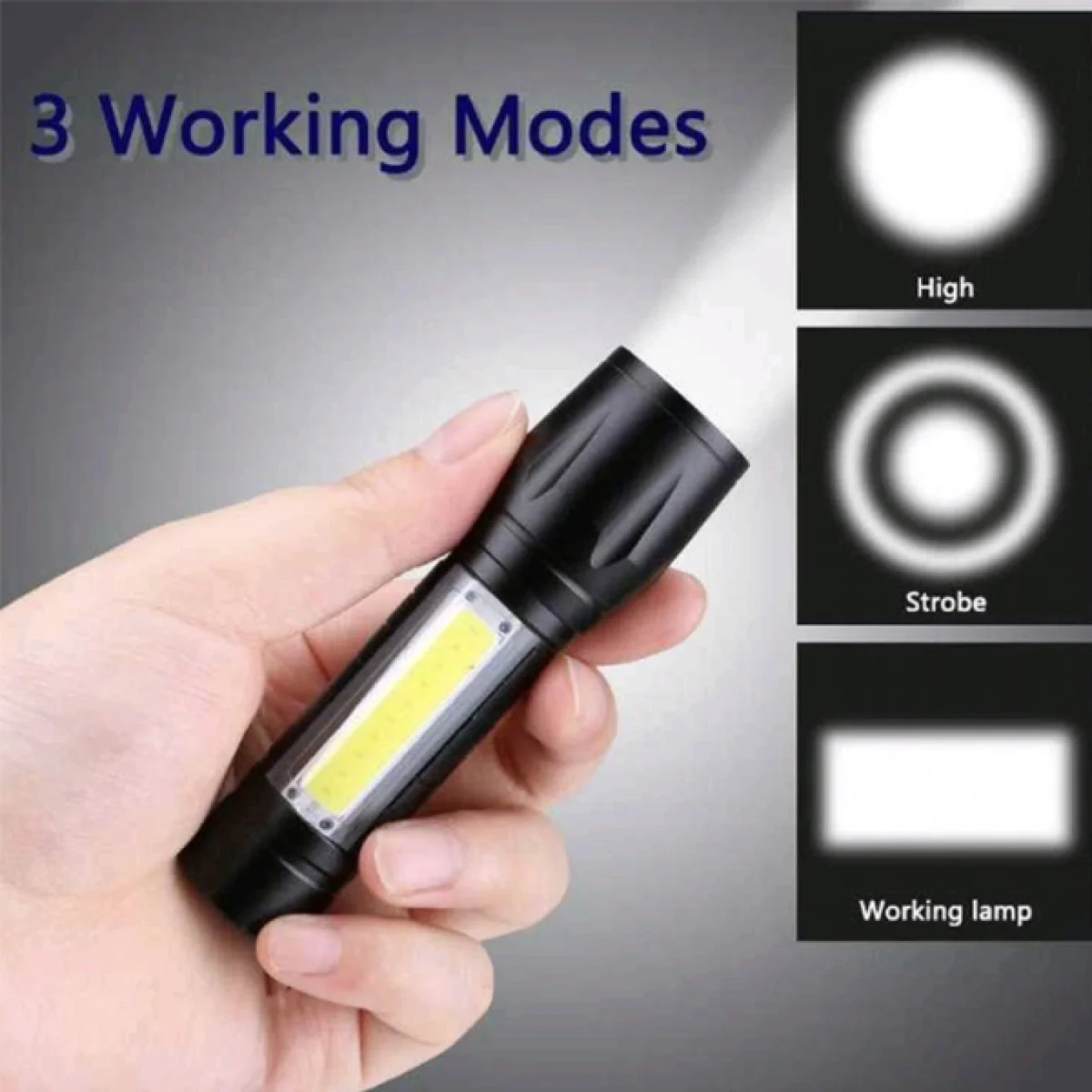 Mini Αδιάβροχος Φακός LED Τσέπης 82601 Zoom 200LM USB Υψηλής Φωτεινότητας - Power Style Waterproof