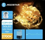 Χριστουγεννιάτικα Λαμπάκια Μπαταρίας σε Σωλήνα με Διάφανο Καλώδιο 5m με Θερμό Φωτισμό και 8 Προγράμματα Λειτουργίας 30712