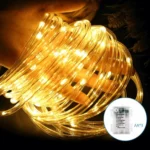 Χριστουγεννιάτικα Λαμπάκια Μπαταρίας σε Σωλήνα με Διάφανο Καλώδιο 10m με Θερμό Φωτισμό και 8 Προγράμματα Λειτουργίας 30713