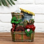 Διακοσμητικό Συντριβάνι Βαρέλι, Τρεχούμενο Νερό και Πολύχρωμο Φωτισμό LED 20x15x13 εκ