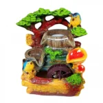 Διακοσμητικό Συντριβάνι με Βαρέλι, Πουλάκια, Τρεχούμενο Νερό και Πολύχρωμο Φωτισμό LED 20x15x27εκ