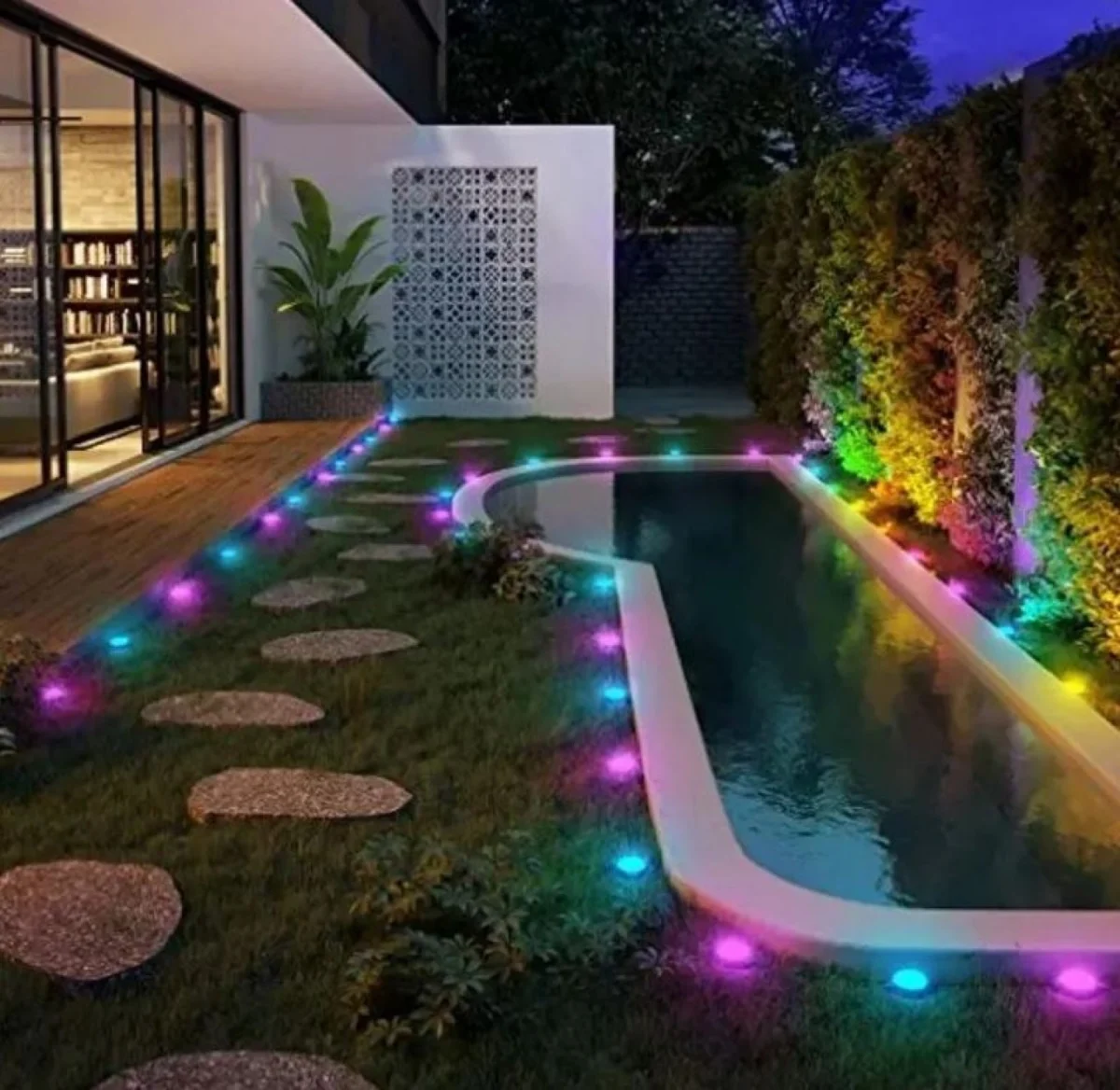 Καρφωτά Ηλιακά Λαμπιόνια Γιρλάντα RGBW 8m - 25 LED για Φωτισμό Κήπου και Εξωτερικών Χώρων