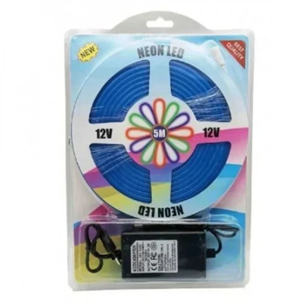 Αδιάβροχη Εύκαμπτη Ταινία Led Neon Τροφοδοσίας 12V 5M – Μπλε