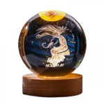 Φωτιστικό Κρυστάλλινη Σφαίρα 8cm Χαραγμένη Εσωτερικά με Λέιζερ - Τοξότης - Sagittarius