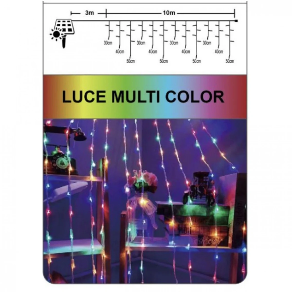 Ηλιακά Λαμπάκια Χριστουγεννιάτικα Θερμού Λευκού Φωτισμού Τύπου Κουρτίνα, με 8 Προγράμματα - Φωτάκια 380 LED Εξωτερικού Χώρου με Φωτοβολταϊκό Πάνελ