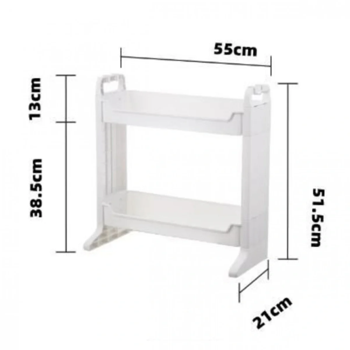 Αποθηκευτική Επιτραπέζια Ραφιέρα Βάση Οργάνωσης με 2 Ράφια 51.5x55x21cm Πλαστική Λευκή