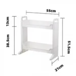 Αποθηκευτική Επιτραπέζια Ραφιέρα Βάση Οργάνωσης με 2 Ράφια 51.5x55x21cm Πλαστική Λευκή