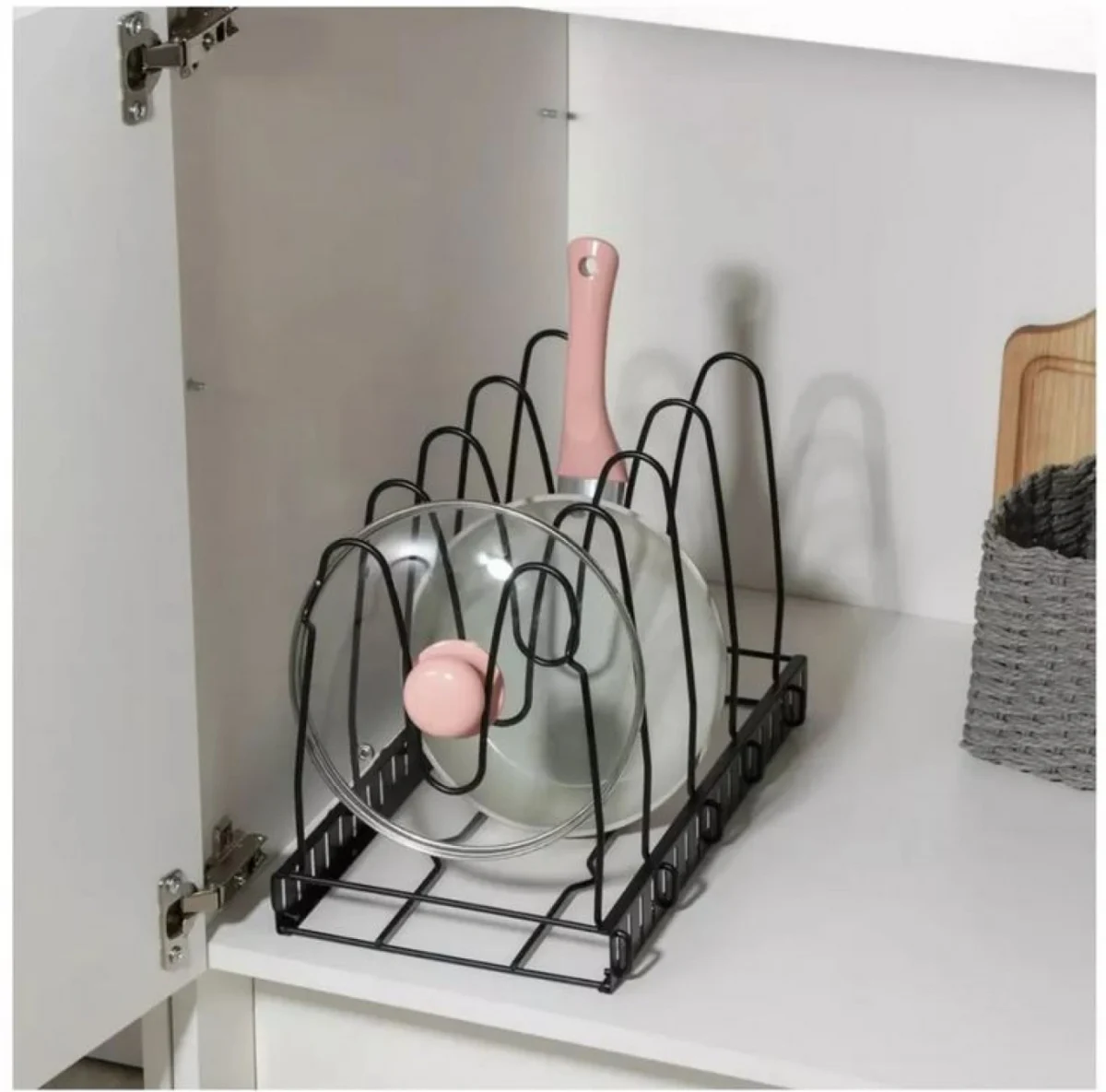 Μεταλλική Ραφιέρα Οργάνωσης Μαγειρικών Σκευών 5 Επιπέδων Μαύρη