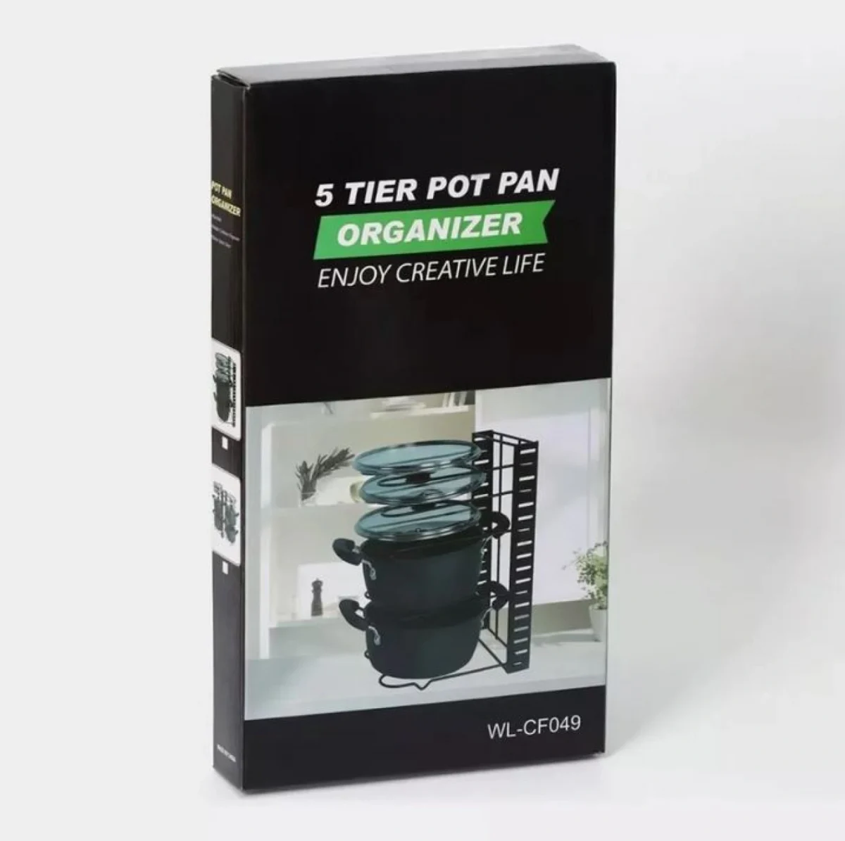 Μεταλλική Ραφιέρα Οργάνωσης Μαγειρικών Σκευών 5 Επιπέδων Μαύρη