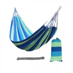 Μονή Αιώρα Υφασμάτινη Πολύχρωμη Μπλέ Ριγέ - Single Camping Hammock 205x80 cm