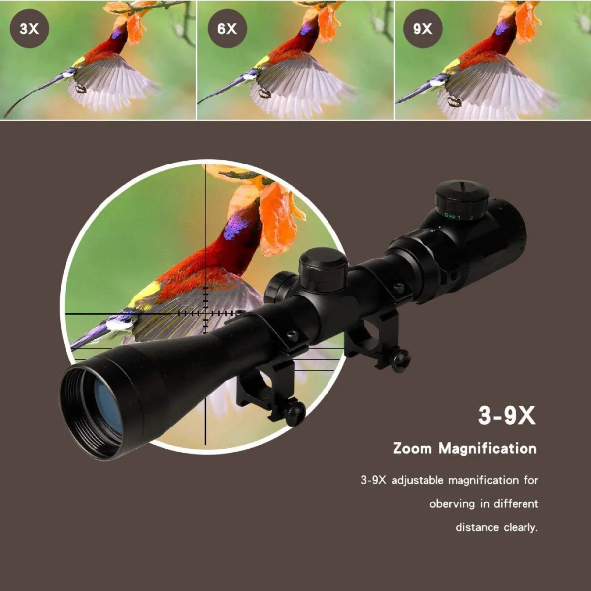 Διόπτρα Μονόκυαλο Σκοπευτικό Hunting Rifle Scope 3-9x32EG