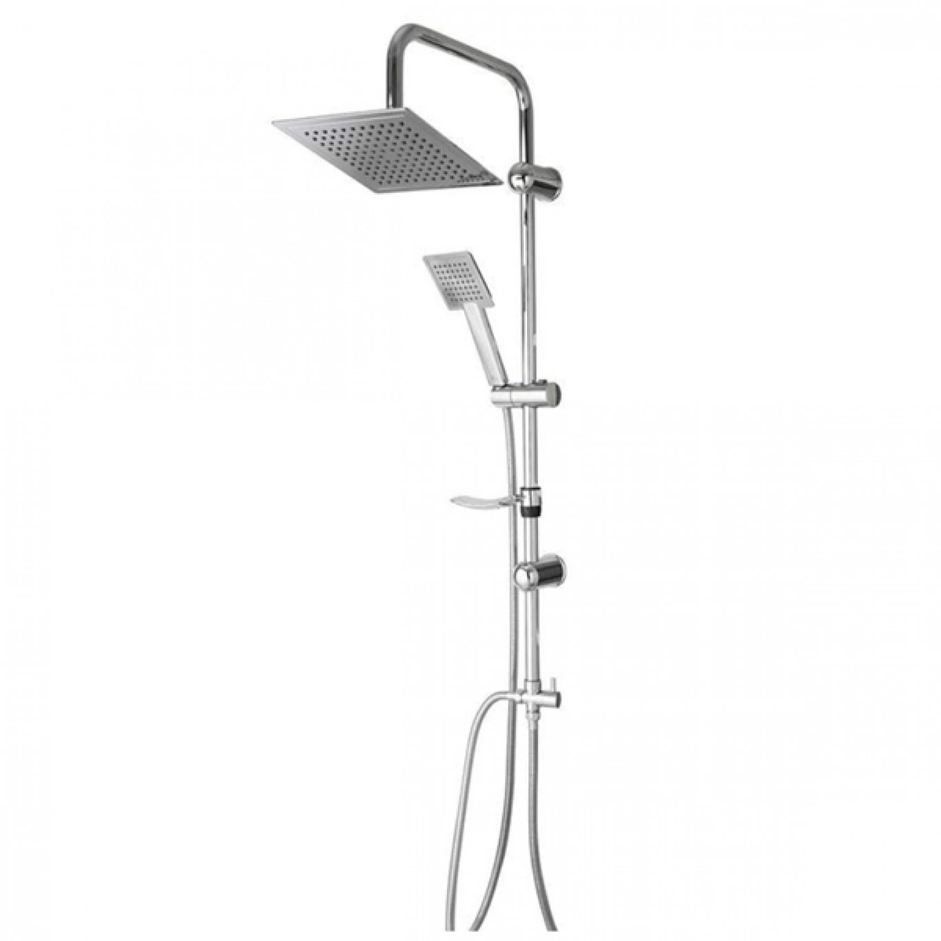 Ανοξείδωτη Στήλη Ντουζ 1.5m Τετράγωνη Ντουζιέρα με Τηλέφωνο Μπάνιου Ανοξείδωτη Στήλη Ντουζ 1.5m Τετράγωνη Ντουζιέρα με Τηλέφωνο Μπάνιου