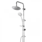 Ανοξείδωτη Στήλη Ντουζ 1.5m Στρογγυλή Ντουζιέρα με Τηλέφωνο Μπάνιου