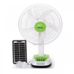 Επαναφορτιζόμενος Ανεμιστήρας 16" - Powerbank με Ηλιακό Πάνελ - 2 Λάμπες LED και 2 Ρυθμιζόμενες Ταχύτητες - Λευκός