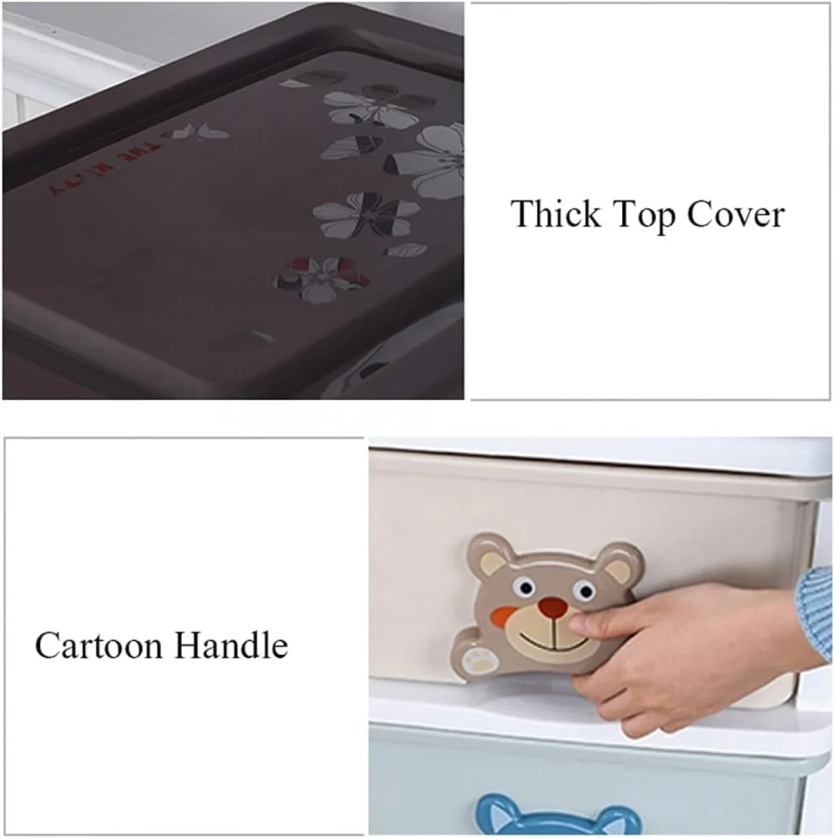 Πλαστική Τροχήλατη Συρταριέρα 97x34x44cm με 5 Χρωματιστά Καλάθια/Συρτάρια