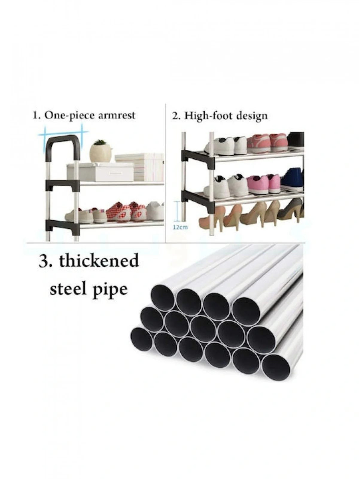 Μεταλλική Παπουτσοθήκη με 4 Ράφια 80x54x26cm