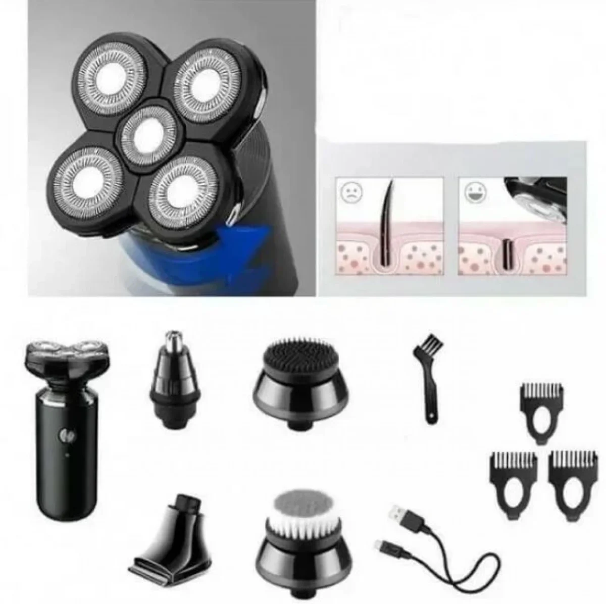 Επαναφορτιζόμενη Ξυριστική Μηχανή Προσώπου - Σώματος KM-1004