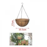 17 x 35.50cm Κρεμαστό Κασπώ - Μέταλλο & Φλοιός Καρύδας