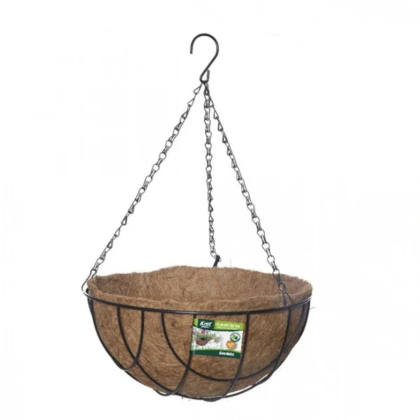 15 x 30.50cm Κρεμαστό Κασπώ - Μέταλλο & Φλοιός Καρύδας