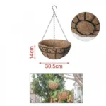 14 x 30.50cm Κρεμαστό Κασπώ - Μέταλλο & Κοκκοφοίνικας