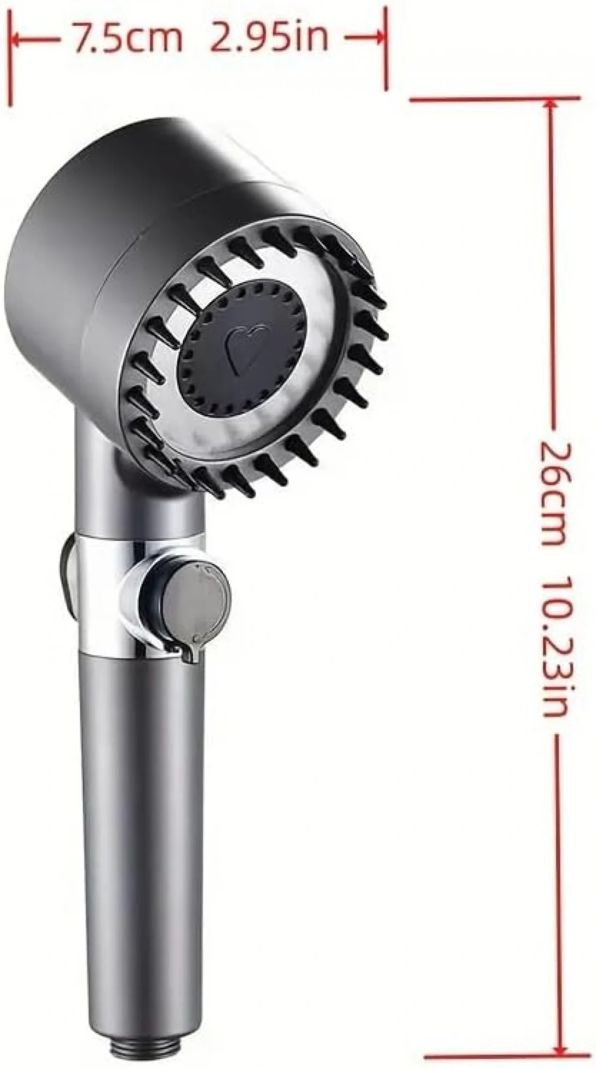 Πολυλειτουργικό Τηλέφωνο Ντους με Τριπλή Ροή και Ακίδες για Μασάζ