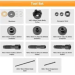 Κιτ Εργαλείων Εγκατάστασης Εξολκέων για Ρουλεμάν Τροχών 0,75″, 1,0″ και 25 mm με Θήκη Μεταφοράς