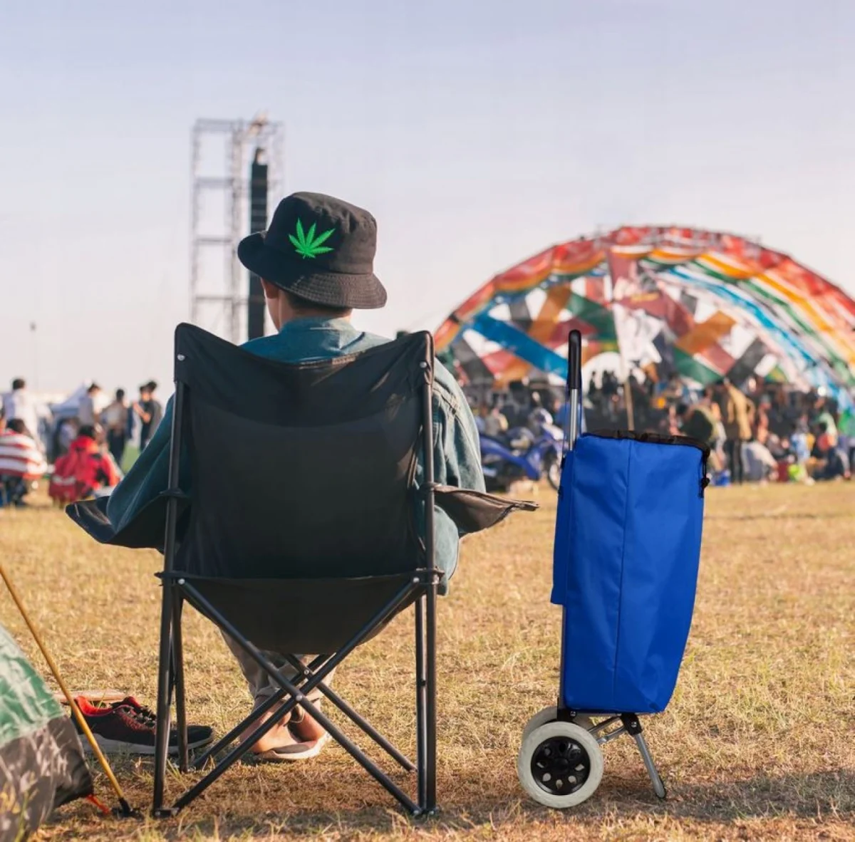 Αναδιπλούμενο Καρότσι Λαϊκής με Σκελετό Αλουμινίου 42x35x100 εκ. με Αδιάβροχη Επένδυση