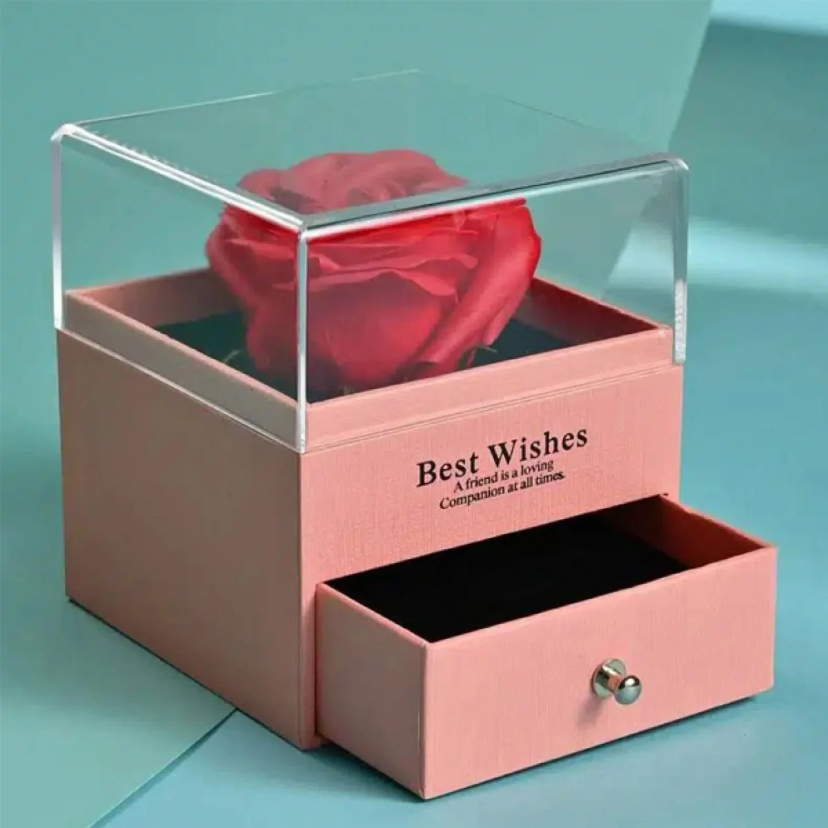 Κουτί Μπιζουτιέρα με Τριαντάφυλλο - 10,5x8x8cm