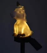 Ηλιακό Φωτιστικό Μονόκερος Δαπέδου Θερμό Λευκό με Φωτοκύτταρο – 6x9x13εκ.