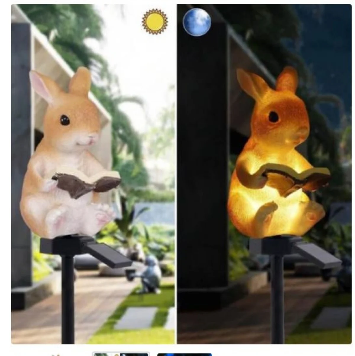 Αδιάβροχο Ηλιακό Διακοσμητικό Φωτιστικό Λαγουδάκι 9x15x44cm