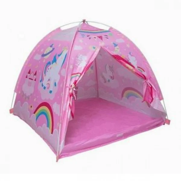 Παιδική Σκηνή Μονόκερος με Θόλο Φακό-Προτζέκτορα & Διαφάνειες 121,92x121,92x106,68 εκ. Ροζ