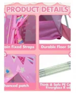 Παιδική Σκηνή Μονόκερος με Θόλο Φακό-Προτζέκτορα & Διαφάνειες 121,92x121,92x106,68 εκ. Ροζ