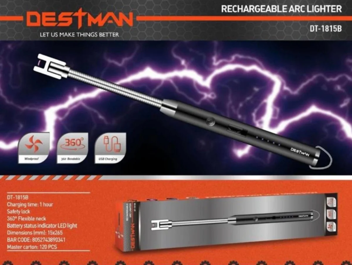 Επαναφορτιζόμενος Αναπτήρας Τόξου Πλάσματος DT-1815B