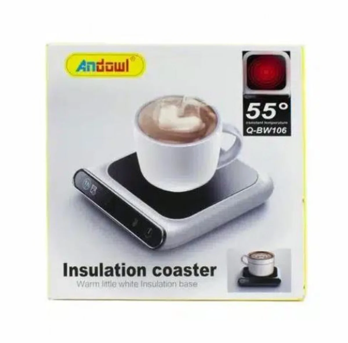 Ηλεκτρική Θερμαινόμενη Εστία – Βάση 55°C για Ζεστά Ροφήματα με USB Andowl - Λευκή