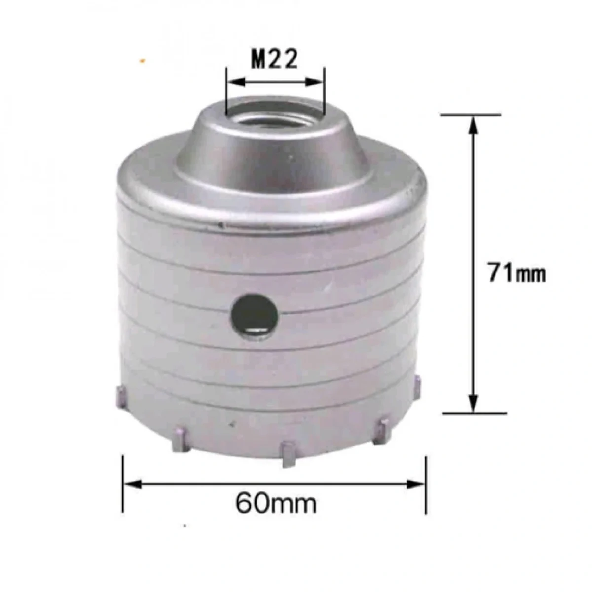 Ποτηροτρύπανο Μπετού με Σπείρωμα Μ22 - Ø60 mm.
