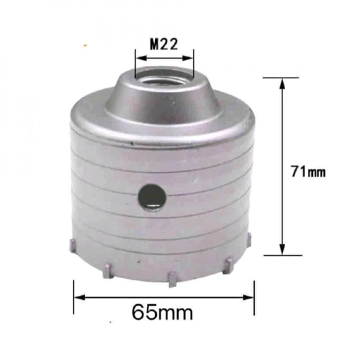 Ποτηροτρύπανο Μπετού με Σπείρωμα Μ22 - Ø65 mm.