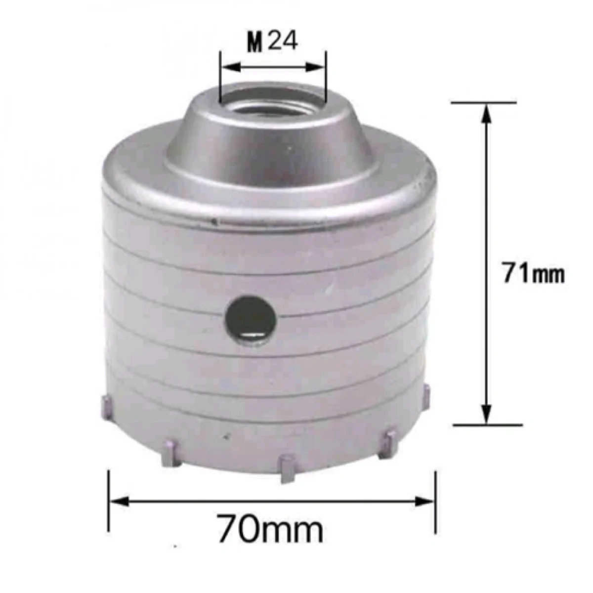 Ποτηροτρύπανο Μπετού με Σπείρωμα Μ24 - Ø70 mm.