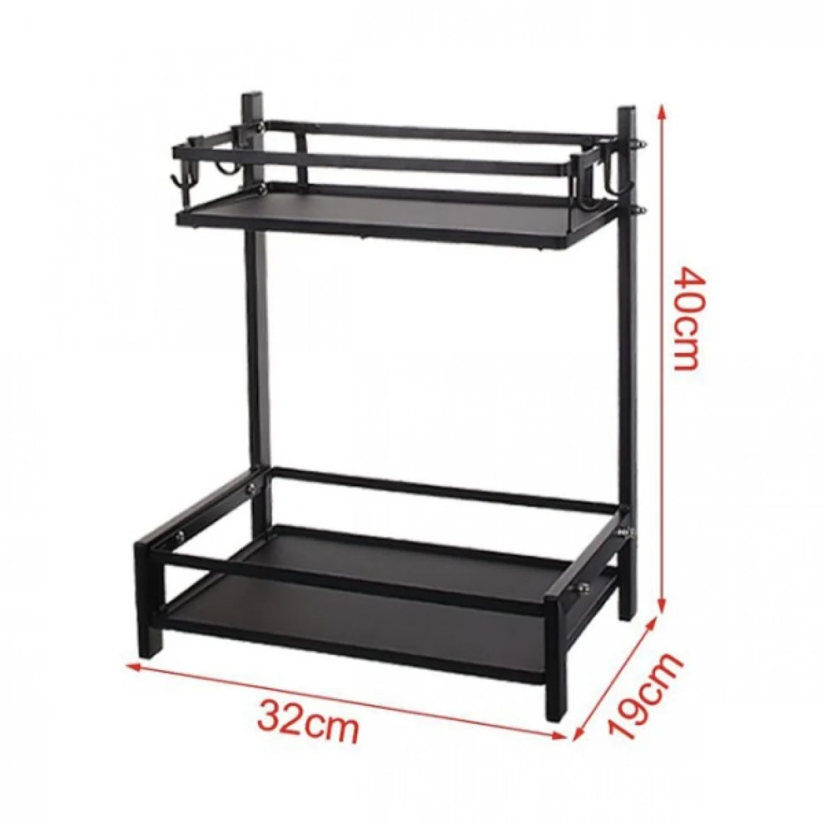 Πλαστική Βοηθητική Ραφιέρα Κουζίνας-Πάγκου 2 Θέσεων 40x19x32cm