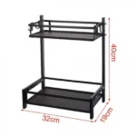 Πλαστική Βοηθητική Ραφιέρα Κουζίνας-Πάγκου 2 Θέσεων 40x19x32cm