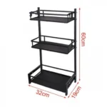 Πλαστική Βοηθητική Ραφιέρα Κουζίνας-Πάγκου 3 Θέσεων 60x19x32cm