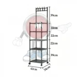 Μεταλική Ραφιέρα Αποθήκευσης 144x42x34cm Πολλαπλών Χρήσεων