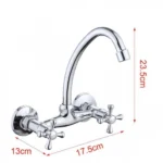 13x17,5cm Μπαταρία Ρετρό Νεροχύτη Τοίχου με Ψηλό Ρουξούνι