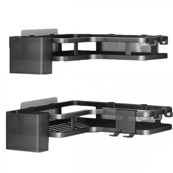 Σετ 2 Επιτοίχια Γωνιακά Αυτοκόλλητα Μεταλλικά Ράφια Μπάνιου-Κουζίνας