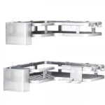 Σετ 2 Επιτοίχια Γωνιακά Αυτοκόλλητα Μεταλλικά Ράφια Μπάνιου-Κουζίνας