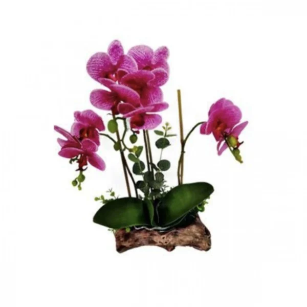 40cm Τεχνητό Διακοσμητικό Φυτό Μωβ Ορχιδέα σε Γλάστρα