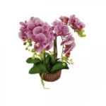 50cm Τεχνητό Διακοσμητικό Φυτό Ροζ Ορχιδέα σε Γλάστρα