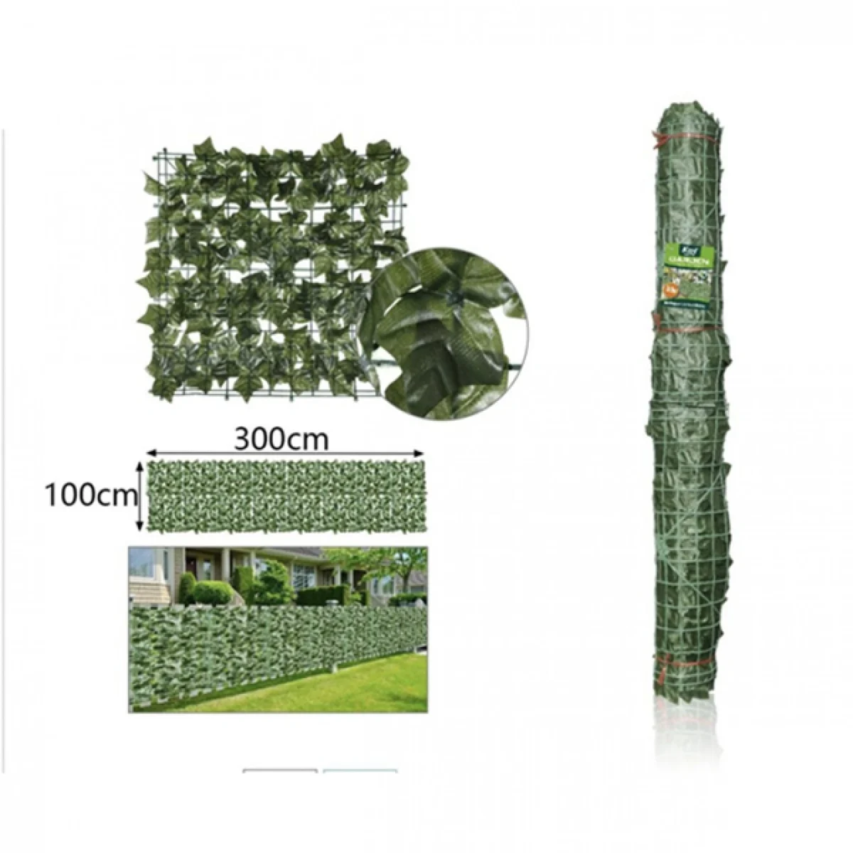 100x300cm Συνθετική Φυλλωσιά σε Σχάρα Πλαστική 2902408