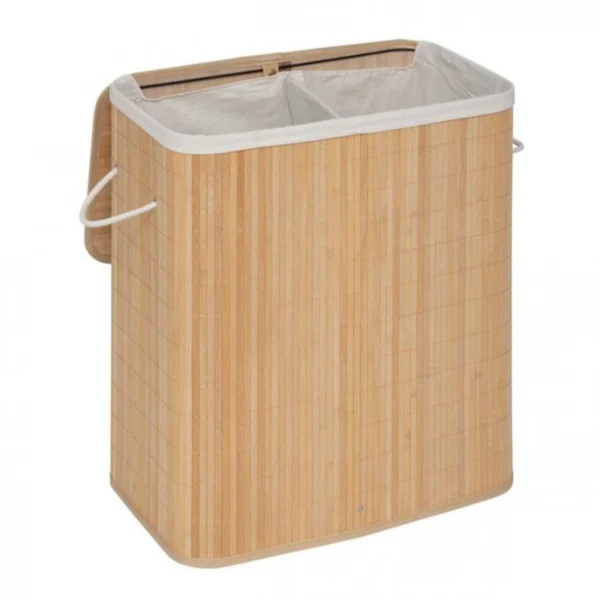 Καλάθι Απλύτων 2 Θέσεων 100L 52x32x63cm Bamboo